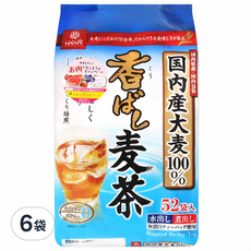 Hakubaku 白麥 麥茶包 Set 52入, 日本原裝進口, 嚴選日本產大麥, 麥茶味香濃順口, 適合熱天健康茶飲, 8g, 6袋