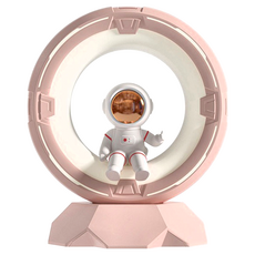 ibits D08 萌趣太空人小夜燈, 粉色, 亮度可調, 柔光伴睡, 臥室床頭燈, 1個