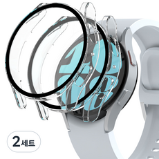 누아트 변색없는 갤럭시 워치 풀커버 하드케이스 2p, 투명+투명, 2세트