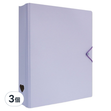 珠友文化 A4 D型夾集卡冊 有洞款 4孔, 紫色, 3個
