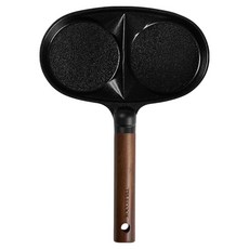 Truecook IH電磁爐用雙格雞蛋煎鍋 胡桃木色 + 黑色