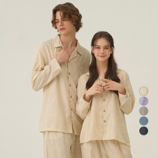 도씨 커플용 실크핏 올데이 긴팔 잠옷 세트 D-3654