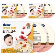 베베쿡 중기 한우사과죽 실온이유식 2p, 3개, 220g, 혼합맛(한우/사과)
