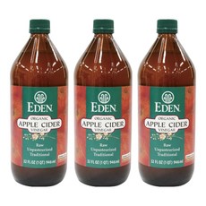 伊甸有機生蘋果醋, 946ml, 3個