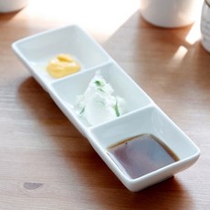 ERATO 加強型3格醬料碟, 1個, 白色