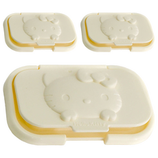 Kitty 濕紙巾蓋 - 可愛造型, 白色, 3個