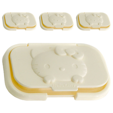 Kitty 濕紙巾蓋 - 可愛造型, 白色, 4個