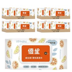 US baby 優生 維生素C嬰兒柔濕巾 清爽型 80張, 1入, 12包