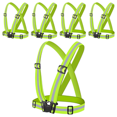 X밴드 반사 안전조끼, 형광그린, 5개