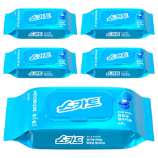 Scott 可麗舒 可沖馬桶廁所清潔濕紙巾 40抽, 5個