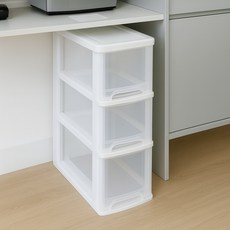 보노하우스 모던 틈새 슬림 서랍장 3단, 투명, 1개