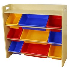 DELSUN 岱森城 多功能木質九格玩具收納架 台灣製造 MDF木板, 繽紛彩虹, 1組