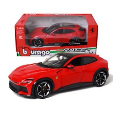 bbUrago 1：24 法拉利 Purosangue SUV 汽車壓鑄模型, 紅色, 1個