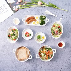 PRELUDE Lilloise 圓形烤麵包和沙拉 2 份 11 便士, 白色的, 奶油烤菜 2p + 寬碗 2p + 盤子 + 菜 2p + 深醬碗 2p + 勺子 2p