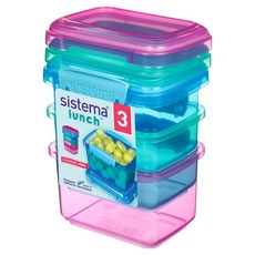 sistema 長方形彩色密封保鮮盒組, 400ml 3款入, 1組