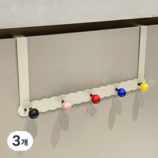 Mondspot 繽紛多彩堅固免打孔門縫掛鉤 衣架掛鉤 5個 YY57554, 白色, 3個