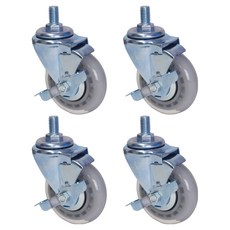 World Clean 靜音灰色螺栓煞車型腳輪, 4個