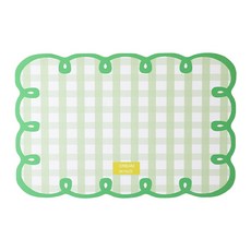 데이소이 반려동물 체크무늬 스프링 식기매트 M, 01 그린, 1개