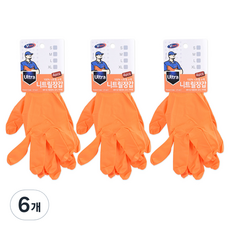 V-tech 丁腈手套 4入, 橘色, 6個
