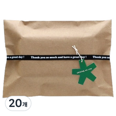 크라프트 그린속지 기프트백 M, 혼합색상, 20개