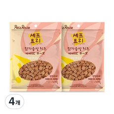 펫츠루트 강아지 셰프요리 간식, 혼합맛(닭가슴살/치즈), 400g, 4개