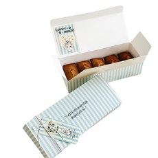 HANZPICK 愛心熊長方形盒子 巧克力瑪德蓮包裝盒, 藍色, 10個