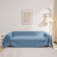 防水防貓抓沙發布 - 湖水藍，100%聚酯纖維, 180 x 90cm, 1個