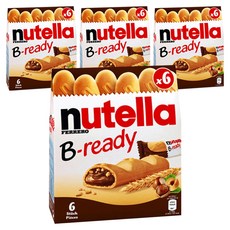 nutella 能多益 榛果可可威化棒 6條入, 132g, 4盒
