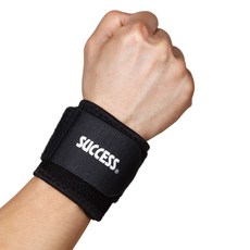 SUCCESS 成功 涼感可調式護腕, 纏繞綁帶設計 提升穩固性 適用多種運動, 腕部圓周16~22cm, 黑色, 1個