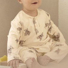 unifriend 男童款蜜桃絨熊熊睡衣上下套裝