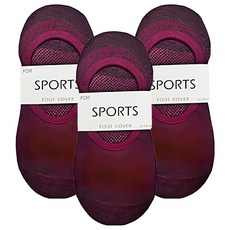 儂儂 花紗隱形襪 運動足套, 酒紅色, 22~24cm