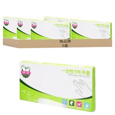 小麥購物 一次性手套 薄款 M 透明, 100個, 6盒