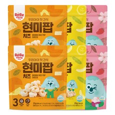BeBe dang 孩童糙米圈圈餅乾 3種口味 各2包, 草莓口味+香蕉口味+起司口味, 1組