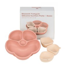 momobin 櫻花美味副食品吸盤餐盤, 1個, 櫻花, 220x215x53mm