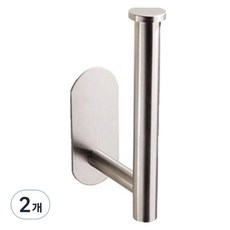 前途光明 不鏽鋼立式壁掛式衛生紙架, 銀色, 2個