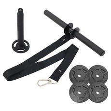 헬스럽 리스트롤러 전완근 추감기 운동기구 + 원판 2.5kg x 4p 세트, 블랙 + 실버, 1세트