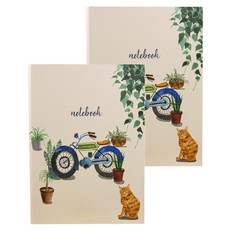 conifer 綠的事務 16K插畫系列孔夾 26孔, 摩托車 米色, 2個