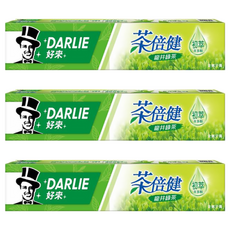 Darlie好來 茶倍健牙膏, 龍井綠茶精華, 有效去除牙菌斑, 預防口臭異味, 含氟配方, 幫助預防蛀牙, 140g, 3條