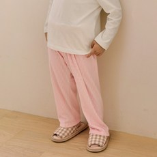 unifriend 兒童格紋超細纖維刷毛九分褲