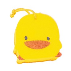 PiYOPiYO 黃色小鴨 小鴨造型雙層沐浴海棉 W11*L11*H3.5cm, 黃色, 1個