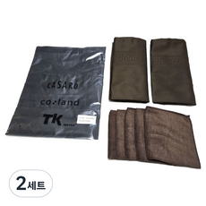 咖啡師實務 A1 半身圍裙 + 亞麻布 2入 + 超細纖維抹布 5入 套組, 2套, 黑色(圍裙), 棕色(亞麻布), 棕色(抹布)