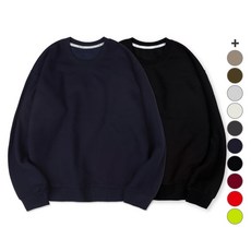 VENHIT 中性款素色棉質寬鬆長袖衛衣 2入