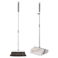 可壁掛掃把組 海豚造型款, 1組, 白灰色