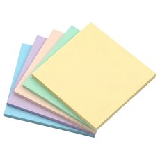 쿠말 반투명 방수 메모지 점착 스티커 7.5 x 7.5 cm, 파스텔, 5개, 50매