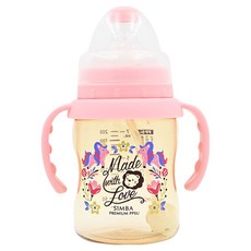 Simba 小獅王辛巴 桃樂絲心願PPSU自動把手寬口葫蘆小奶瓶 S61874 0歲以上, 獨角獸之夢 蜜粉色, 200ml, 1個