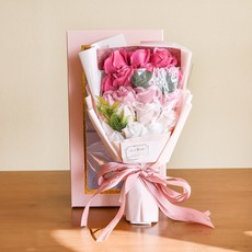 anplant 人造玫瑰香皂花束 18朵, 粉紅色, 1個