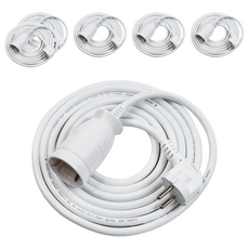 One Stop 移動式1孔延長線, 2m, 白色, 6個