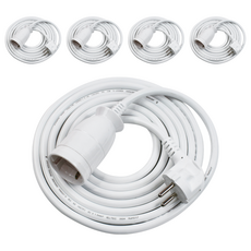 One Stop 移動式1孔延長線, 2m, 白色, 5個