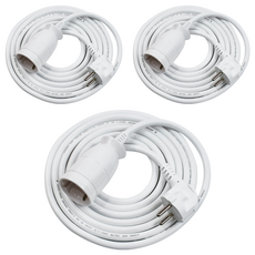 One Stop 移動式1孔延長線, 2m, 白色, 3個