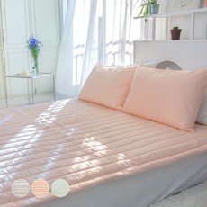 Yesbedding 韓國製造純有機優質預染棉100床墊, 珊瑚色